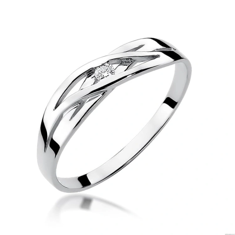 Pierścionek W156 Diament 0,04ct białe złoto