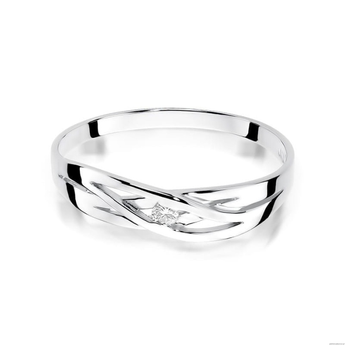 Pierścionek W156 Diament 0,04ct białe złoto