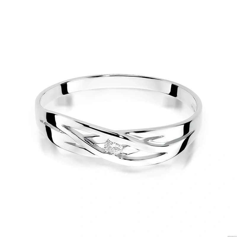 Pierścionek W156 Diament 0,04ct białe złoto
