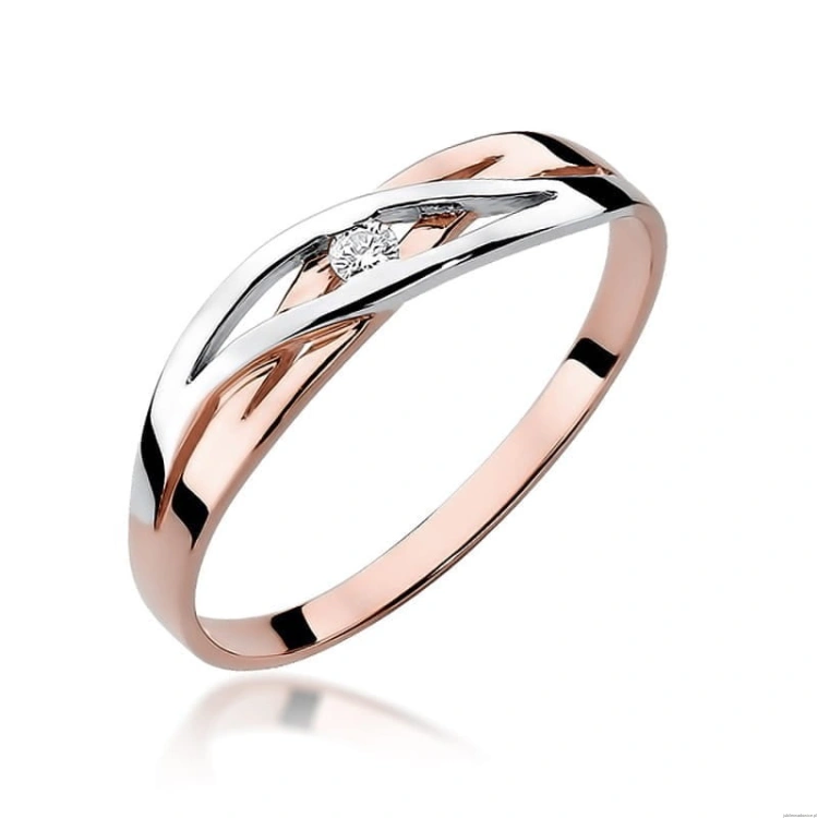 Pierścionek W156 Diament 0,04ct różowe złoto