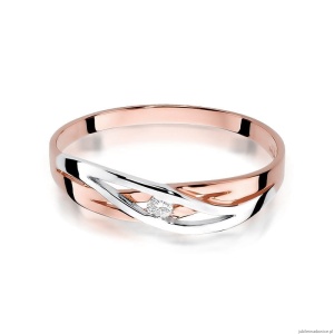 Pierścionek W156 Diament 0,04ct różowe złoto