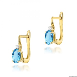 Kolczyki K0011 Topaz 2 x 0,50ct żółte złoto