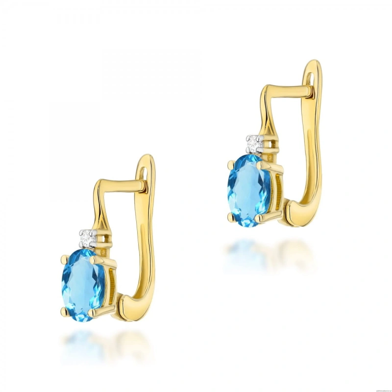 Kolczyki K0011 Topaz 2 x 0,50ct żółte złoto