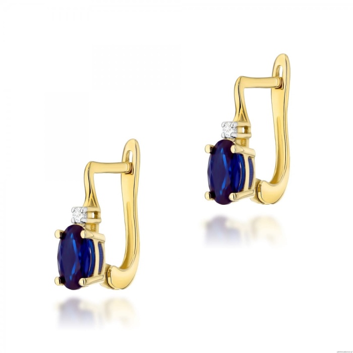 Kolczyki K0011 Szafir 2 x 0,70ct żółte złoto