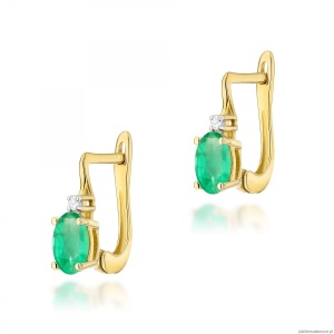 Kolczyki K0011 Szmaragd 2 x 0,40ct żółte złoto