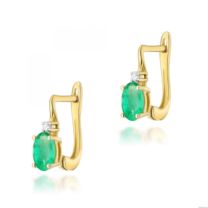 Kolczyki K0011 Szmaragd 2 x 0,40ct żółte złoto