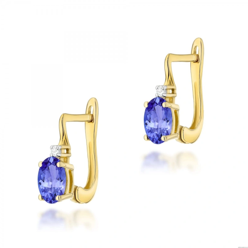 Kolczyki K0011 Tanzanit 2 x 0,40ct żółte złoto