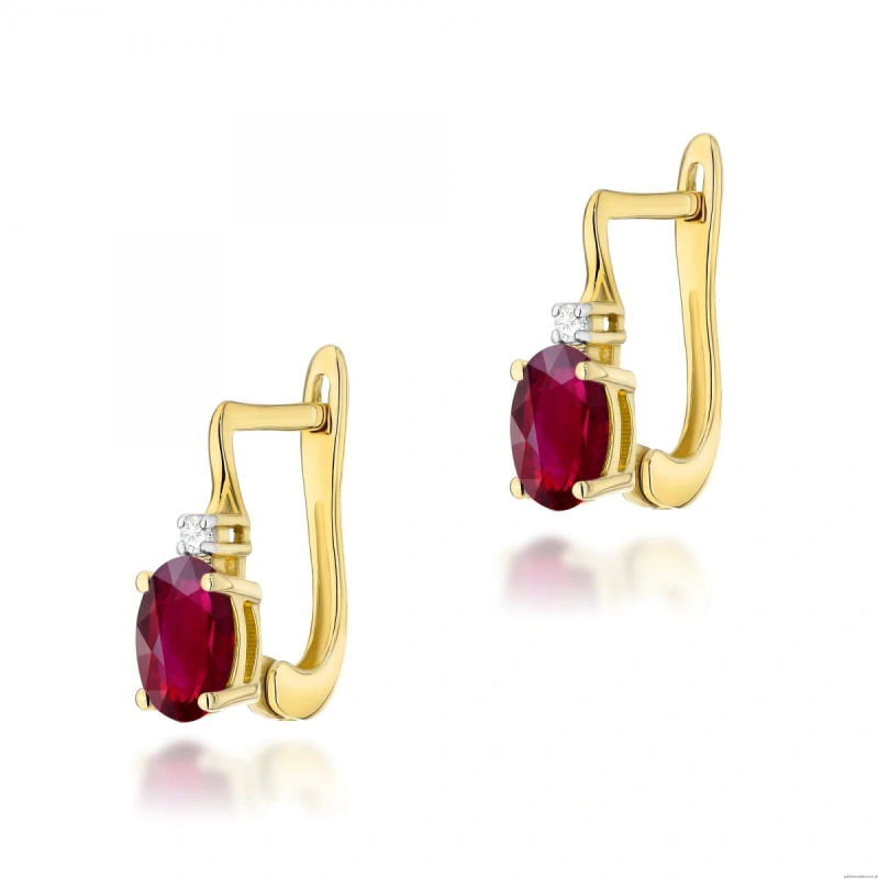 Kolczyki K0011 Rubin 2 x 0,60ct żółte złoto
