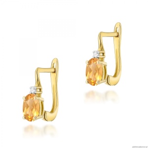 Kolczyki K0011 Cytryn 2 x 0,60ct żółte złoto