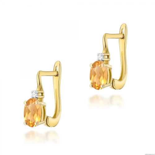 Kolczyki K0011 Cytryn 2 x 0,60ct żółte złoto