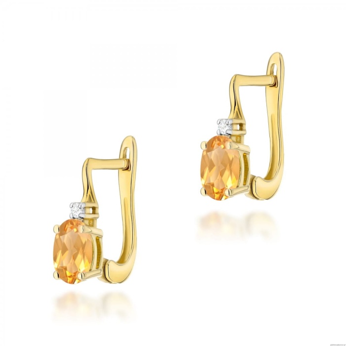 Kolczyki K0011 Cytryn 2 x 0,60ct żółte złoto