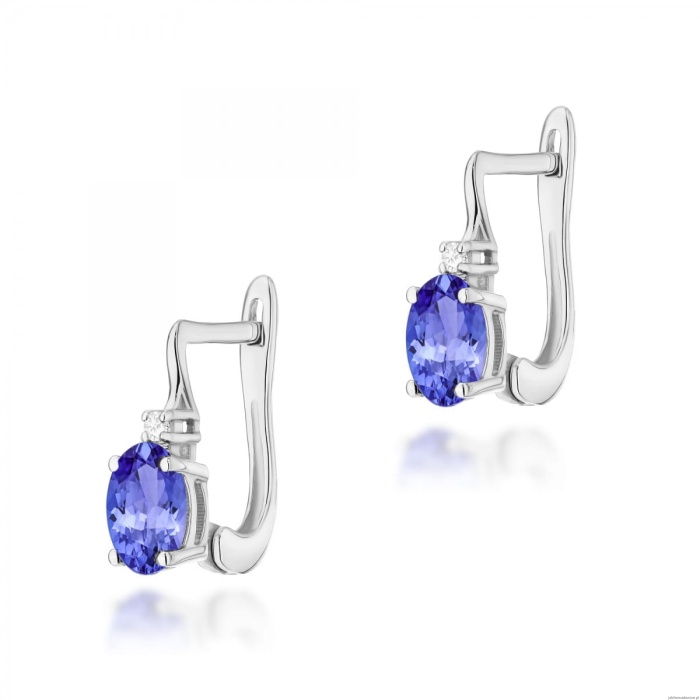 Kolczyki K0011 Tanzanit 2 x 0,40ct białe złoto