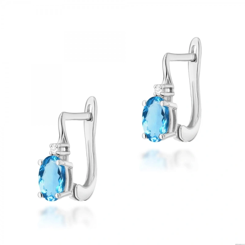 Kolczyki K0011 Topaz 2 x 0,50ct białe złoto