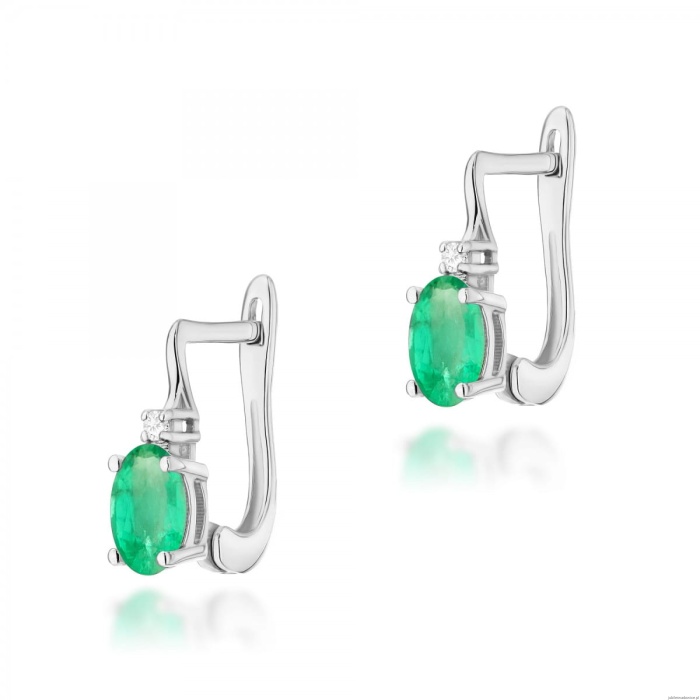 Kolczyki K0011 Szmaragd 2 x 0,40ct białe złoto