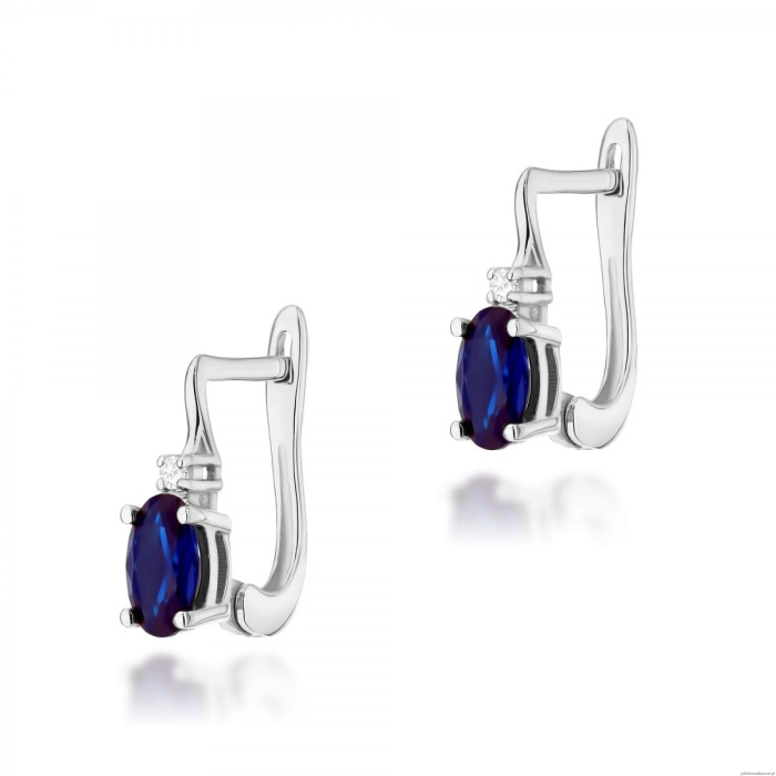 Kolczyki K0011 Szafir 2 x 0,70ct białe złoto