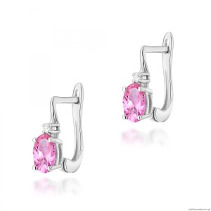 Kolczyki K0011 Różowy Topaz 2 x 0,50ct białe złoto