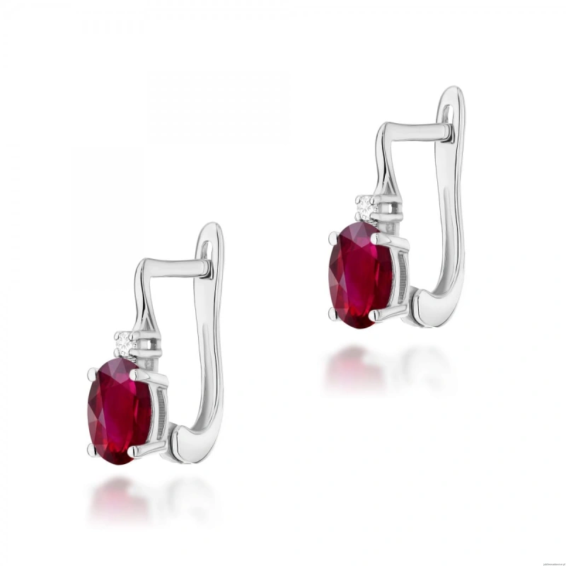 Kolczyki K0011 Rubin 2 x 0,60ct białe złoto