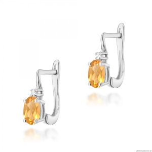 Kolczyki K0011 Cytryn 2 x 0,60ct białe złoto