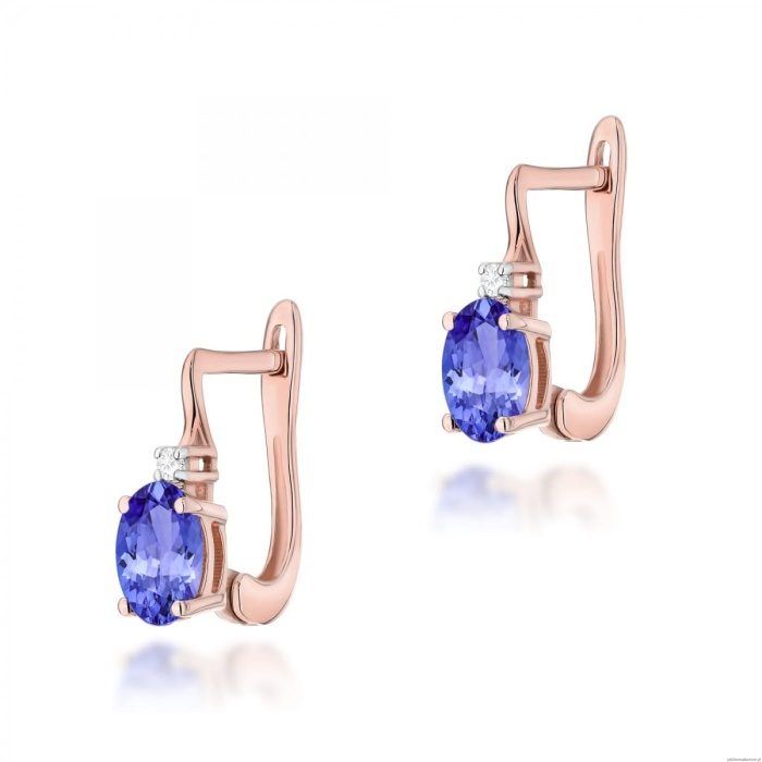 Kolczyki K0011 Tanzanit 2 x 0,40ct różowe złoto