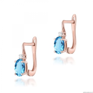 Kolczyki K0011 Topaz 2 x 0,50ct różowe złoto