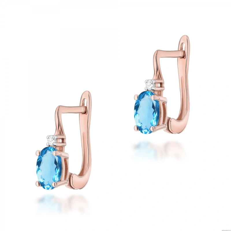 Kolczyki K0011 Topaz 2 x 0,50ct różowe złoto
