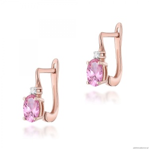 Kolczyki K0011 Szafir Różowy 2 x 0,45ct różowe złoto