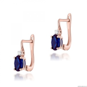 Kolczyki K0011 Szafir 2 x 0,70ct różowe złoto