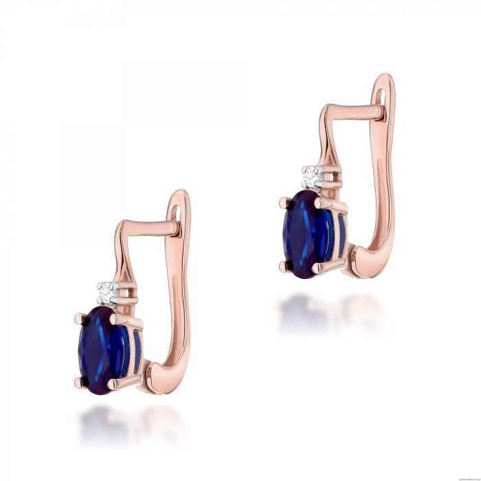 Kolczyki K0011 Szafir 2 x 0,70ct różowe złoto