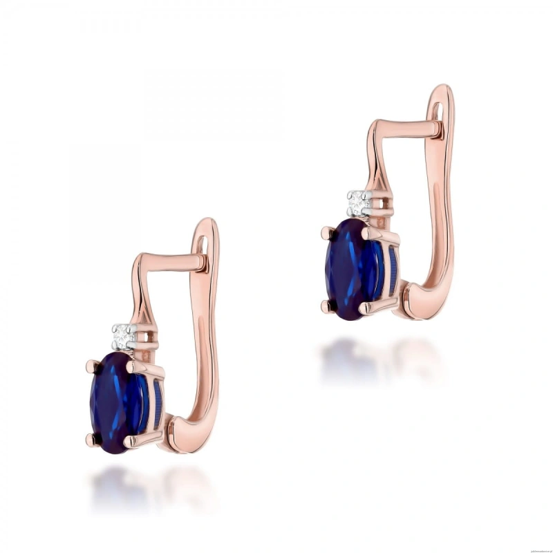 Kolczyki K0011 Szafir 2 x 0,70ct różowe złoto