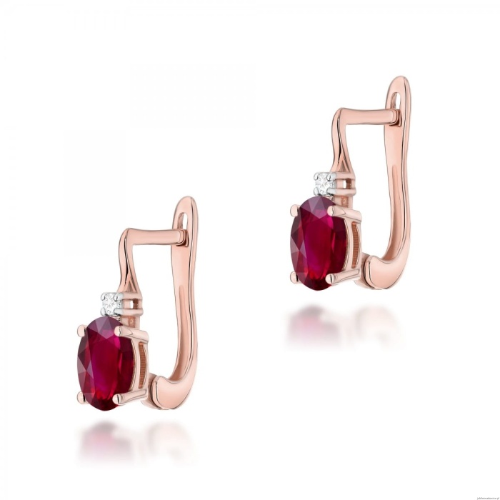 Kolczyki K0011 Rubin 2 x 0,60ct różowe złoto