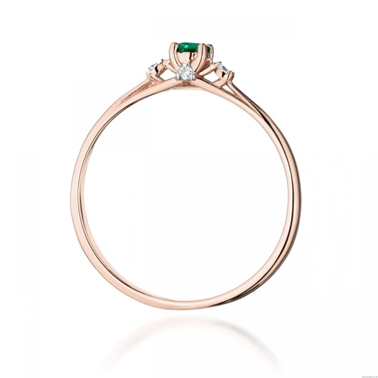 Pierścionek W0614 Szmaragd 0,15ct różowe złoto