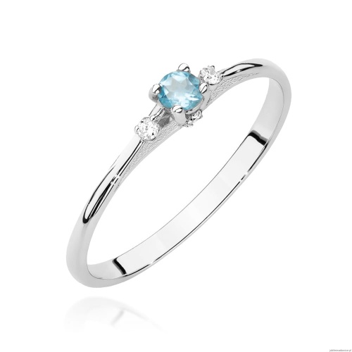 Pierścionek W0614 Topaz 0,15ct białe złoto