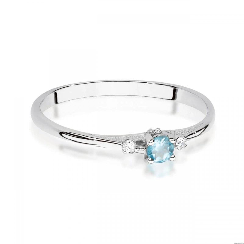 Pierścionek W0614 Topaz 0,15ct białe złoto