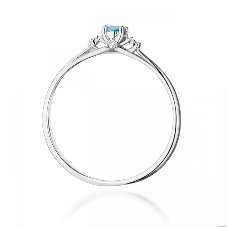 Pierścionek W0614 Topaz 0,15ct białe złoto