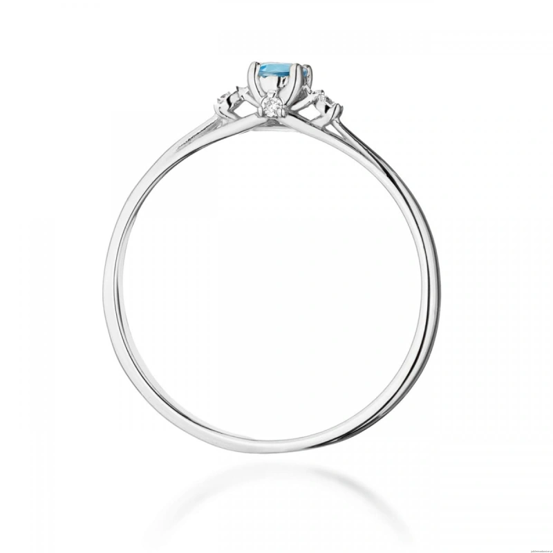 Pierścionek W0614 Topaz 0,15ct białe złoto