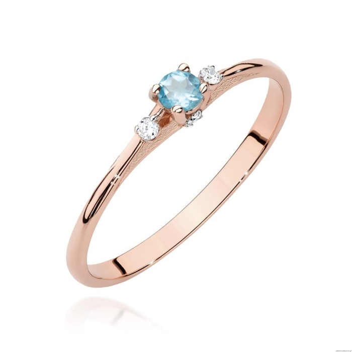 Pierścionek W0614 Topaz 0,15ct różowe złoto