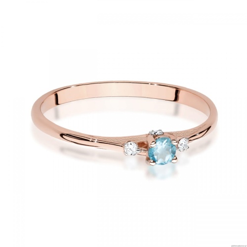 Pierścionek W0614 Topaz 0,15ct różowe złoto