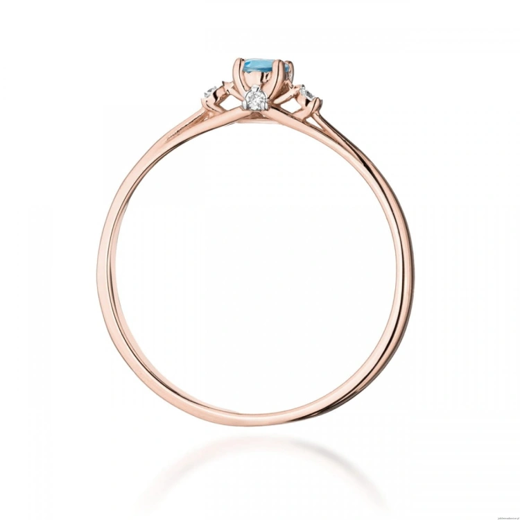 Pierścionek W0614 Topaz 0,15ct różowe złoto