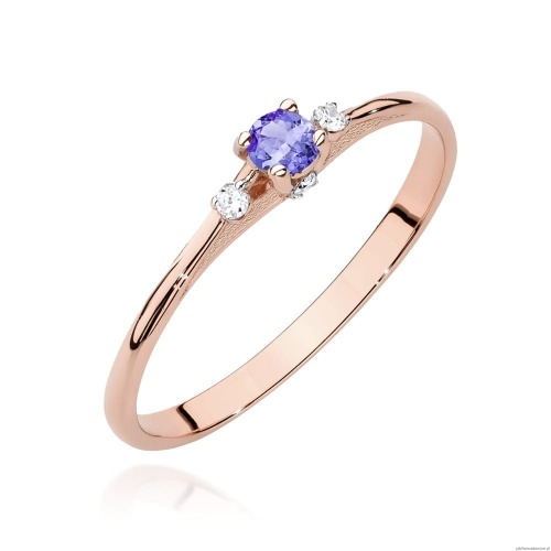 Pierścionek W0614 Tanzanit 0,15ct różowe złoto