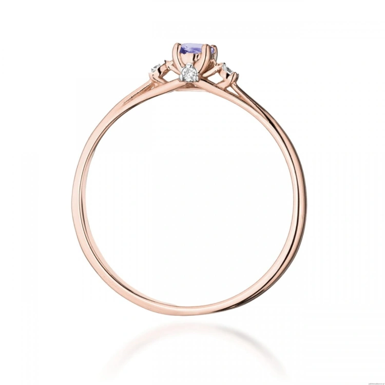 Pierścionek W0614 Tanzanit 0,15ct różowe złoto