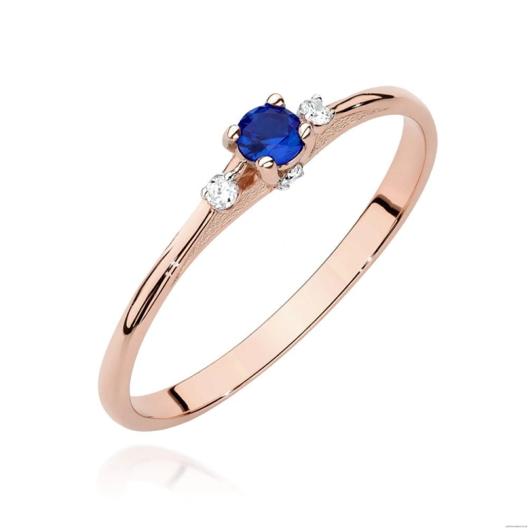 Pierścionek W0614 Szafir 0,15ct różowe złoto