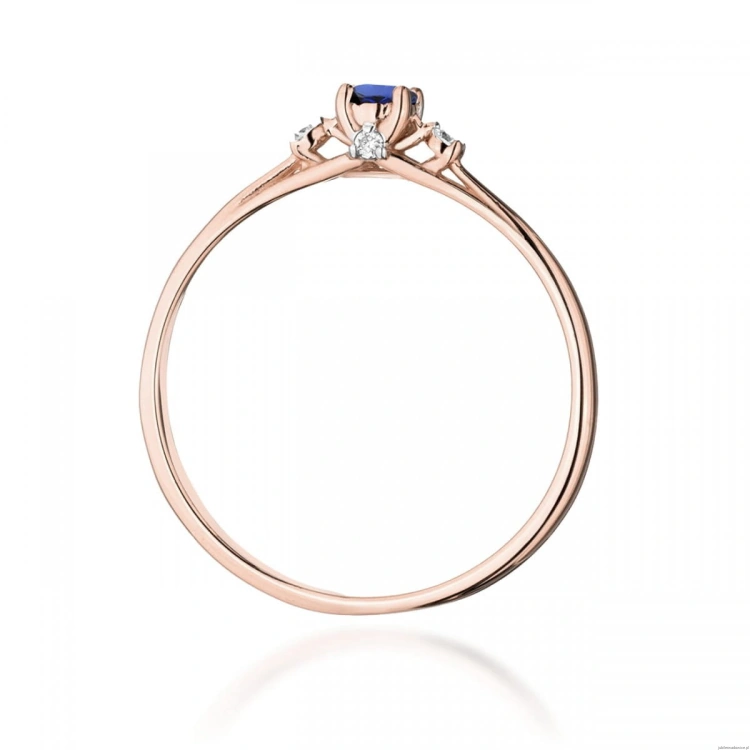 Pierścionek W0614 Szafir 0,15ct różowe złoto