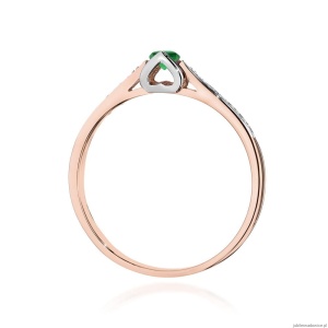 Pierścionek W0435 Szmaragd 0,15ct różowe złoto
