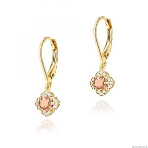 Kolczyki K0571 Morganit 2 x 0,25ct żółte złoto