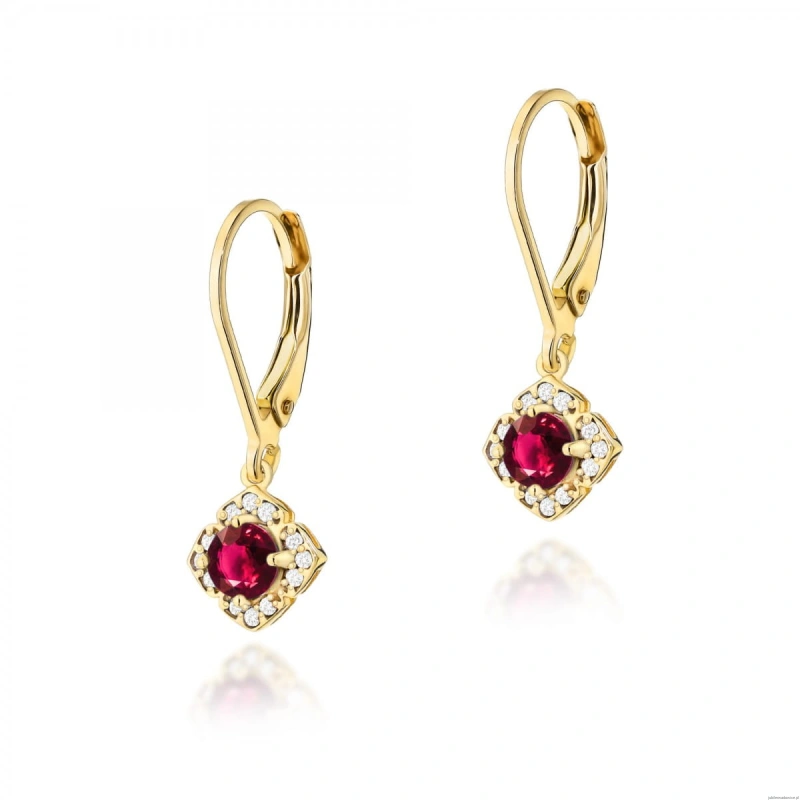 Kolczyki K0571 Rubin 2 x 0,30ct żółte złoto