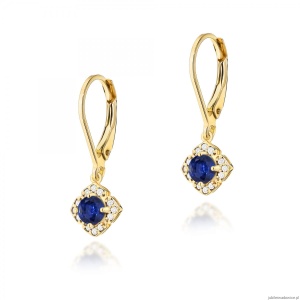 Kolczyki K0571 Szafir 2 x 0,30ct żółte złoto