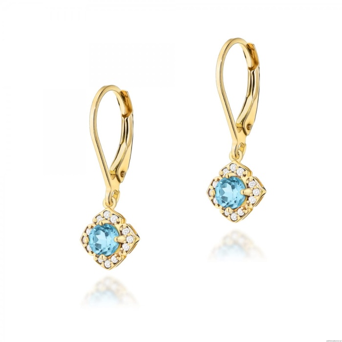 Kolczyki K0571 Topaz 2 x 0,25ct żółte złoto
