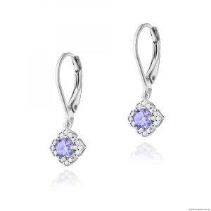 Kolczyki K0571 Tanzanit 2 x 0,35ct białe złoto