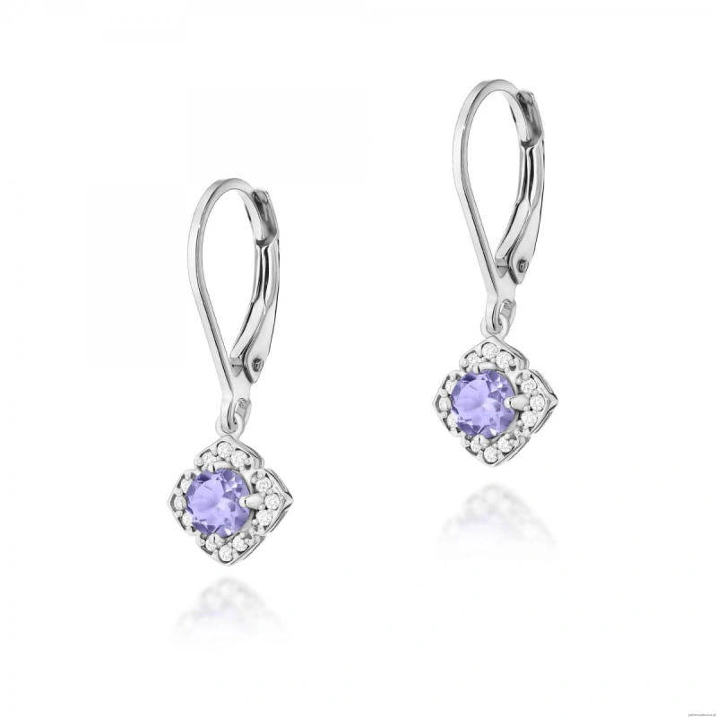 Kolczyki K0571 Tanzanit 2 x 0,35ct białe złoto