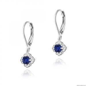 Kolczyki K0571 Szafir 2 x 0,30ct białe złoto